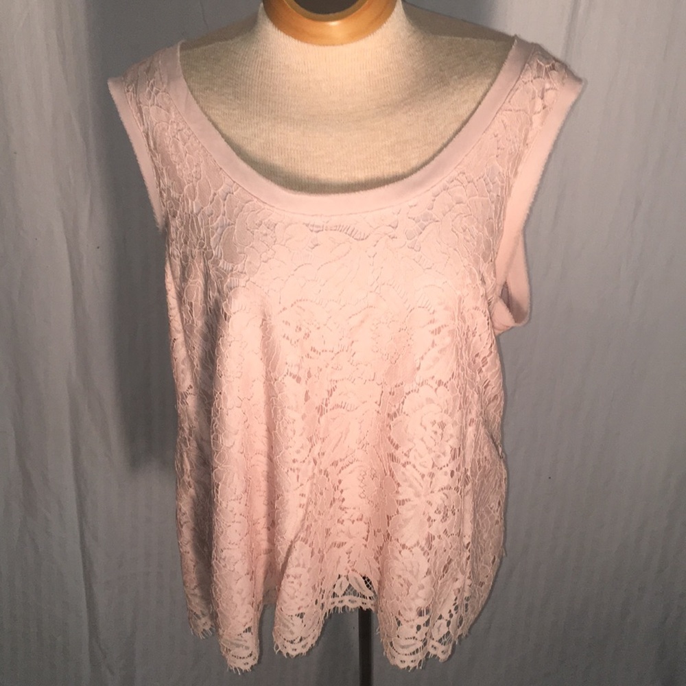 XL Banana Republic raw silk and lace overlay tank